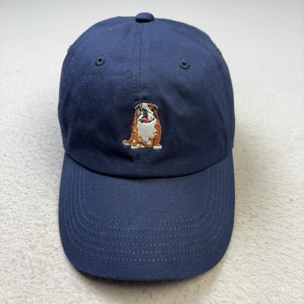 Chubbies Hat Cap Strap Back One Size Blue Bulldog Dog Embroidered Baseball Mens